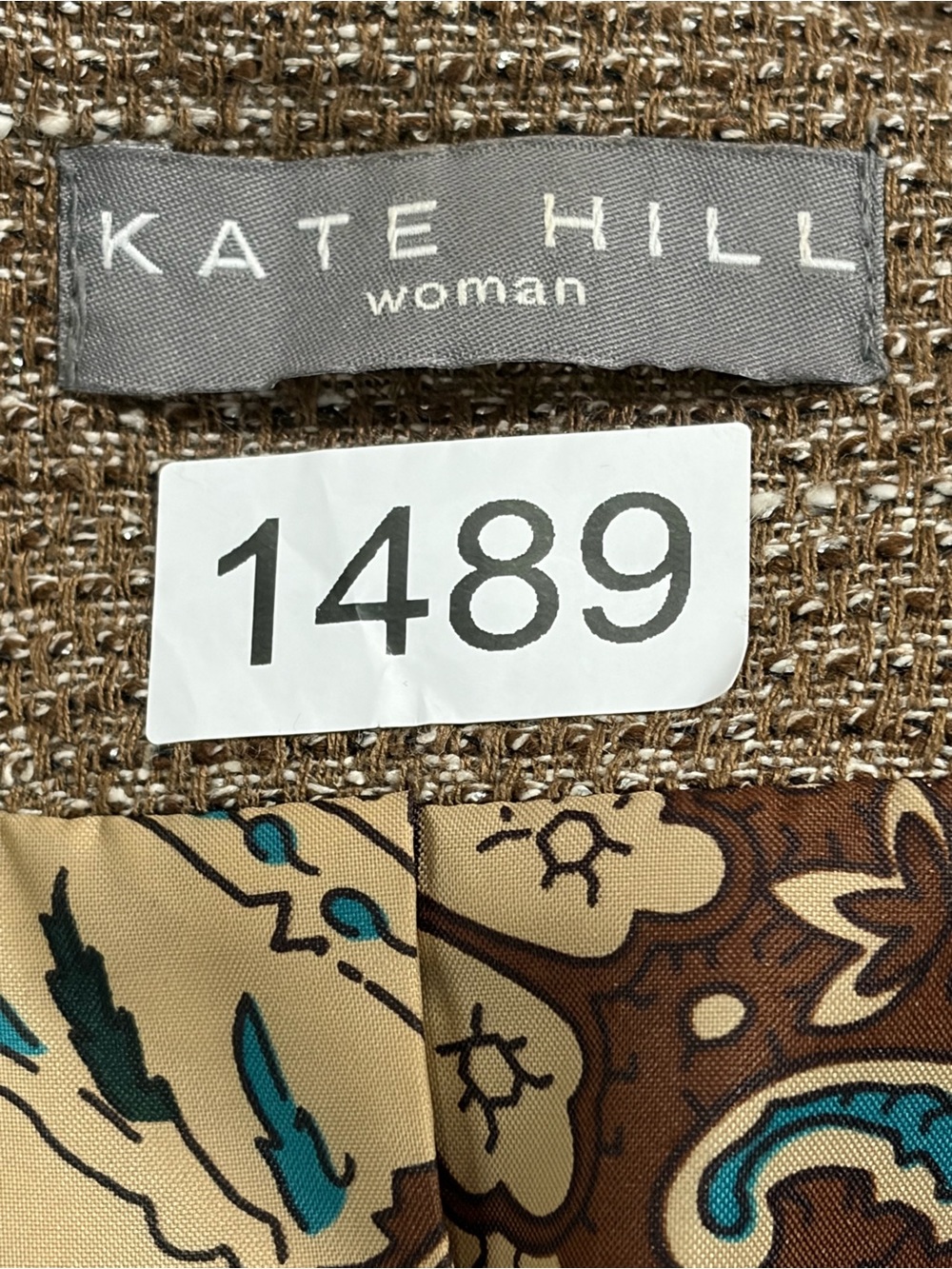 Kate Hill Brown Textured Tweed Blazer (20W) - Picture 8 of 8